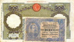 CARTAMONETA - BIGLIETTI DI STATO - Vittorio Emanuele III (1900-1943) - 10 Lire 22/01/1911 - Serie 1371-1550 Alfa 76; Lireuro 17B RRR Dell'Ara/Altamura...