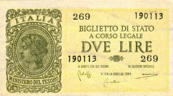 CARTAMONETA - BIGLIETTI DI STATO - Luogotenenza (1944-1946) - 2 Lire 23/11/1944 Alfa 41; Lireuro 9B Bolaffi/Cavallaro/Giovinco - Lotto di 10 biglietti...