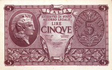 CARTAMONETA - BIGLIETTI DI STATO - Luogotenenza (1944-1946) - 5 Lire 23/11/1944 Alfa 65; Lireuro 14C Bolaffi/Cavallaro/Giovinco Lotto di 10 biglietti ...