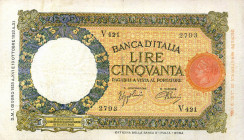 CARTAMONETA - BANCA d'ITALIA - Vittorio Emanuele III (1900-1943) - 50 Lire - Lupa 01/06/1938 - I° Tipo Alfa 238; Lireuro 6I Azzolini/Urbini
 Azzolini...