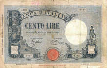 CARTAMONETA - BANCA d'ITALIA - Vittorio Emanuele III (1900-1943) - 100 Lire - Barbetti 17/10/1934 - Fascio tipo Azzurrino Alfa 366; Lireuro 18L R Azzo...