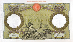 CARTAMONETA - BANCA d'ITALIA - Vittorio Emanuele III (1900-1943) - 100 Lire - Capranesi 19/07/1939 Alfa 399; Lireuro 19/19 Azzolini/Urbini
 Azzolini/...
