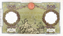 CARTAMONETA - BANCA d'ITALIA - Vittorio Emanuele III (1900-1943) - 100 Lire - Capranesi 23/08/1943 - B.I. L'Aquila Alfa 418; Lireuro 23A RRR Azzolini/...