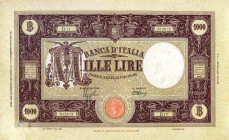 CARTAMONETA - BANCA d'ITALIA - Vittorio Emanuele III (1900-1943) - 1.000 Lire - Barbetti (fascio) II° tipo 06/02/1943 Alfa 622; Lireuro 45B R Azzolini...