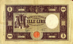CARTAMONETA - BANCA d'ITALIA - Vittorio Emanuele III (1900-1943) - 1.000 Lire - Barbetti (fascio) II° tipo 12/12/1942 Alfa 621; Lireuro 45A R Azzolini...