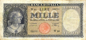 CARTAMONETA - BANCA d'ITALIA - Repubblica Italiana (monetazione in lire) (1946-2001) - 1.000 Lire - Testina 20/03/1947 Alfa 690sp; Lireuro 53Aa RRR So...