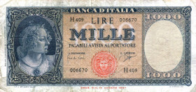 CARTAMONETA - BANCA d'ITALIA - Repubblica Italiana (monetazione in lire) (1946-2001) - 1.000 Lire - Medusa 1947-1959-1961 Lotto di 3 biglietti
 Lotto...