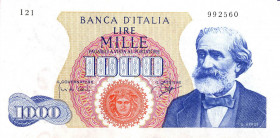 CARTAMONETA - BANCA d'ITALIA - Repubblica Italiana (monetazione in lire) (1946-2001) - 1.000 Lire - Verdi 1° tipo 14/01/1964 Alfa 712; Lireuro 55C RR ...