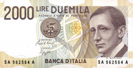 CARTAMONETA - BANCA d'ITALIA - Repubblica Italiana (monetazione in lire) (1946-2001) - 2.000 Lire - Marconi 24/10/1990 Alfa 743; Lireuro 60A Ciampi/Sp...