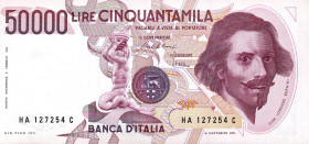 CARTAMONETA - BANCA d'ITALIA - Repubblica Italiana (monetazione in lire) (1946-2001) - 50.000 Lire - Bernini 1° tipo 01/12/1986 Alfa 903; Lireuro 80C ...