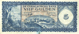 CARTAMONETA ESTERA - CURACAO - Juliana (1948-1980) - 5 Gulden 25/11/1954 Pick 38 Restauri
 Restauri
meglio di MB