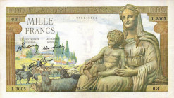 CARTAMONETA ESTERA - FRANCIA - Governo di Vichy (1940-1944) - 1.000 Franchi 07/01/1943 Pick 95
 
BB