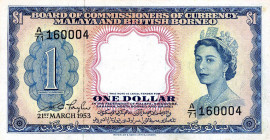 CARTAMONETA ESTERA - MALAYA AND BRITISH BORNEO - Elisabetta II (1952) - Dollaro 21/03/1953 Pick 1
 
BB+