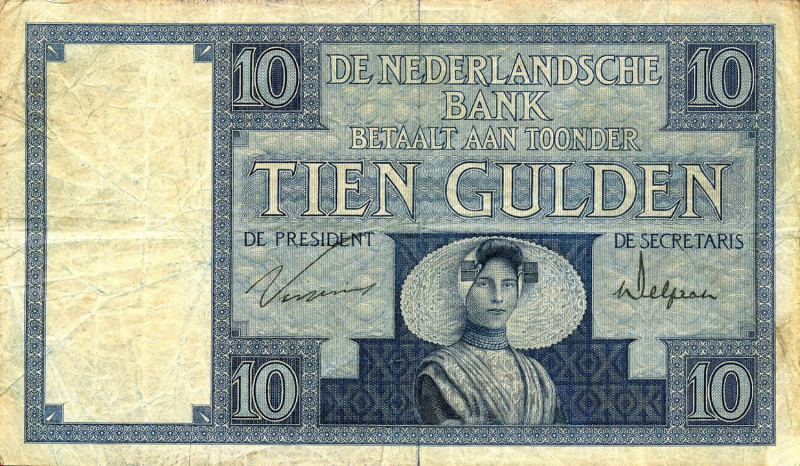 CARTAMONETA ESTERA - OLANDA - Guglielmina (1890-1948) - 10 Gulden 23/01/1930
 ...