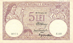 CARTAMONETA ESTERA - ROMANIA - Ferdinando I (1914-1927) - 5 Lei 16/02/1917 Pick 24
 
qFDS