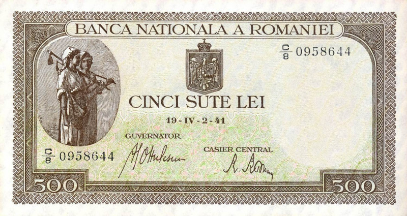CARTAMONETA ESTERA - ROMANIA - Michele I (1940-1947) - 500 Lei 19/04/1941 Pick 5...
