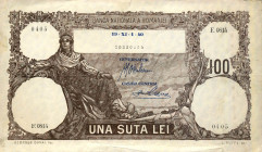 CARTAMONETA ESTERA - ROMANIA - Michele I (1940-1947) - 100 Lei 19/11/1940 Pick 50 Piccoli taglietti in basso
 Piccoli taglietti in basso
qBB