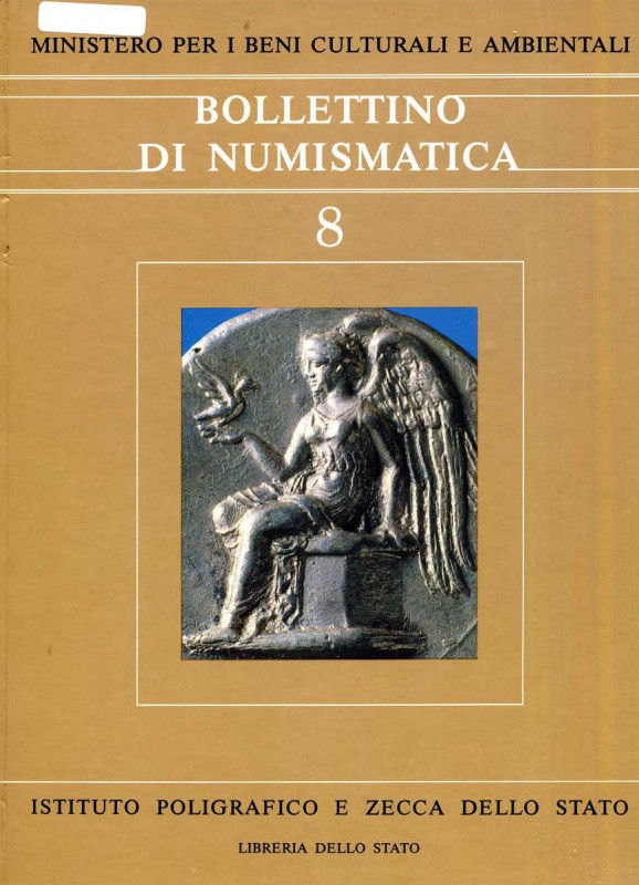 BIBLIOGRAFIA NUMISMATICA - LIBRI Bollettino di numismatica n. 8, pagg 196 ill, R...