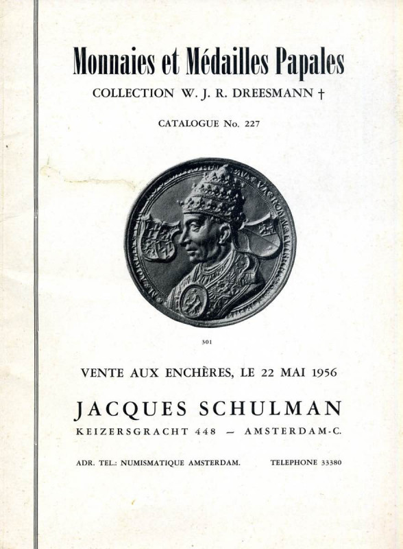 BIBLIOGRAFIA NUMISMATICA - CATALOGHI D'ASTA Schulmann J. - Monnaies et medailles...