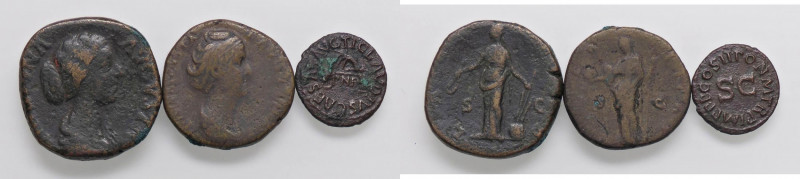 LOTTI - Imperiali Sesterzio di Faustina II, asse di Faustina I, quadrante di Cla...