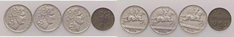 LOTTI - Estere ALBANIA - Lek 1926-1927-1931, 2 qindar 1935 Lotto di 4 monete
 L...