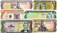 LOTTI - Cartamoneta-Estera REPUBBLICA DOMINICANA - Lotto di 11 biglietti diversi per tipo o decreto, tutti qFDS/FDS, tranne il peso oro 1978 che è BB...
