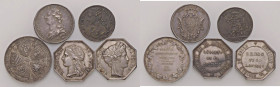 LOTTI - Medaglie Estere FRANCIA - Lotto di 5 medaglie/gettoni (4 in AG)
 
BB÷SPL