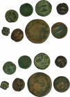 HISPANIA ANTIGUA. GADIR. Lote de 8 monedas: sestercio (1), unidad (1), mitad (4) cuarto (1). De RC a MBC.