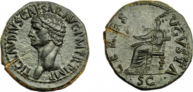 IMPERIO ROMANO. CLAUDIO I. As. Roma (41-50 d.C.). A/ Cabeza a izq.; TI CALVDIVS ...