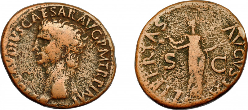 IMPERIO ROMANO. CLAUDIO I. As. Roma (50-54 d.C.). R/ Libertas con píleo y brazo ...