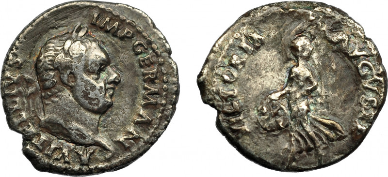 IMPERIO ROMANO. VITELIO. Denario. Tarraco (69 d.C.). A/ Cabeza laureada a der.; ...