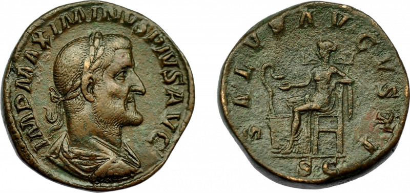 IMPERIO ROMANO. MAXIMINO I. Sestercio. Roma (235-236). A/ Busto laureado, drapea...