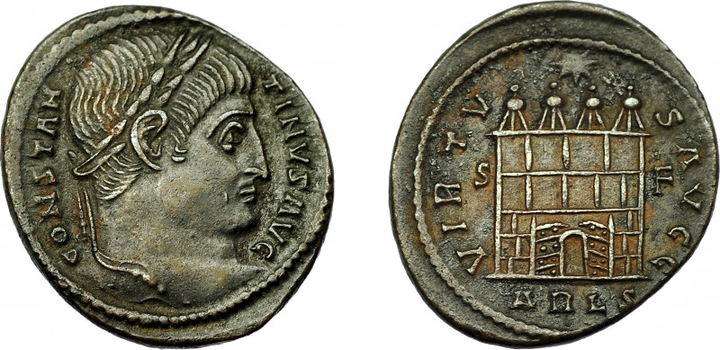 IMPERIO ROMANO. CONSTANTINO. Follis. Arelate (327). A/ CONSTAN-TINVS AVG. R/ Pue...