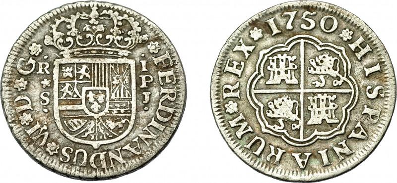 FERNANDO VI. Real. 1750. Sevilla. PJ. VI-180. MBC.