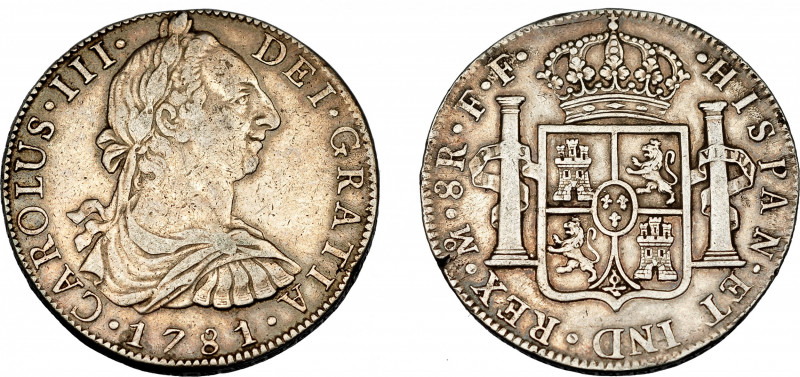 CARLOS III. 8 reales. 1781. México. FF. VI-944. Pequeño defecto en gráfilas. MBC...