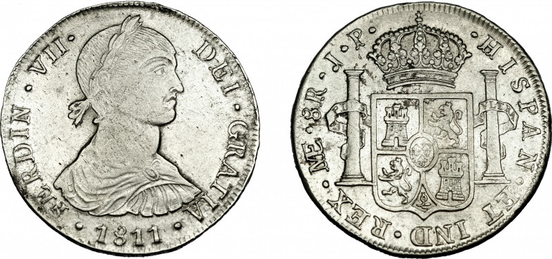 FERNANDO VII. 8 reales. 1811. Lima. JP. VI-1040. Pequeñas marcas. MBC.