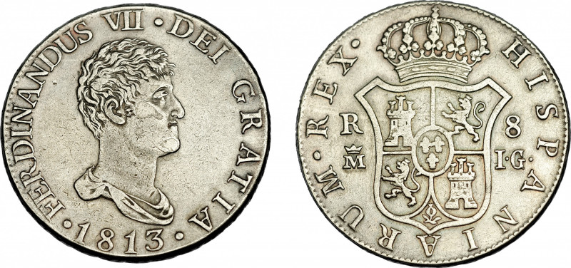 FERNANDO VII. 8 reales. 1813. Madrid. IG. VI-1062. Leve erosión en anv. MBC. Esc...