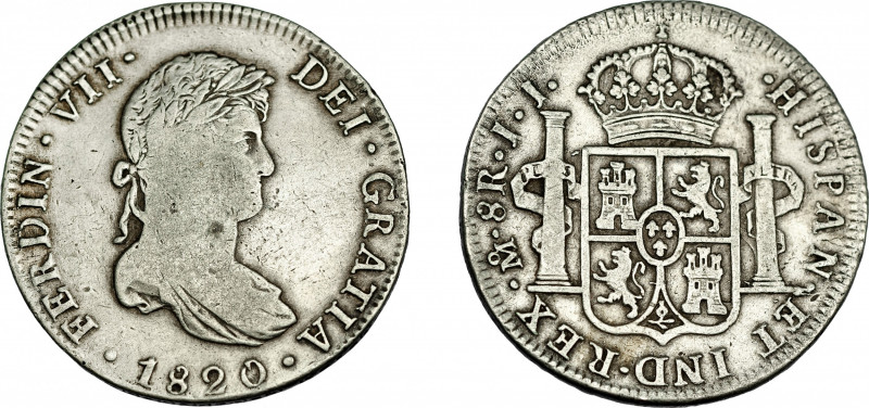 FERNANDO VII. 8 reales. 1820. México. JJ. VI-1100. MBC-.