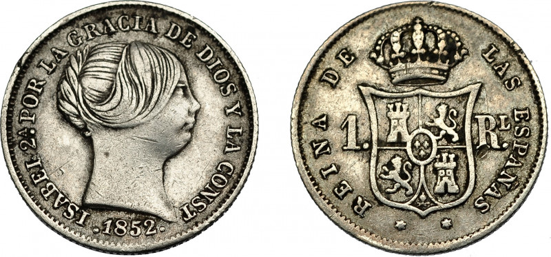 ISABEL II. Real. 1852. Madrid. VI-266. Pequeñas marcas. MBC.