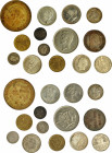 MONEDAS EXTRANJERAS. Lote de 14 piezas, 8 de ellas de plata: estados alemanes y Alemania (5), estados italianos (2), Bélgica (1), Grecia (3), Holanda ...