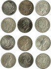 MONEDAS EXTRANJERAS. ESTADOS UNIDOS DE AMÉRICA. Lote de 6 monedas de dólar. 1897. KM-110; 1921-S, KM-110; 1922-D, KM-150; 1923, KM-150; 1926-S, KM-150...
