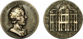 MONEDAS EXTRANJERAS. FRANCIA. Luis XIII. Medalla. 1624. Ampliación del Museo del Louvre. AR 32 mm. Golpecito en anv. MBC.