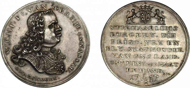 MONEDAS EXTRANJERAS. PAÍSES BAJOS. Guillermo IV de Orange-Nasau. Medalla. 1747. ...