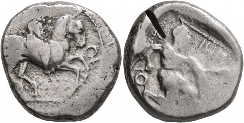 Cilicia, Tarsos, 410 - 385 BC
Silver Stater, 22mm, 10.81 grams
Obverse: Persia...