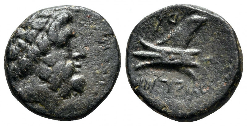 Phoenicia, Arados, 137 - 51 BC
AE16, 3.24 grams
Obverse: Laureate head of Zeus...