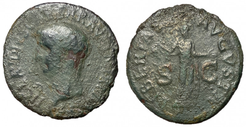 Claudius I, 41 - 54 AD
AE As, Rome Mint, 30mm, 4.61 grams
Obverse: TI CLAVDIVS...