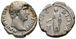 Hadrian, 117 - 138 AD, Silver Denarius, Emperor Sacrificing