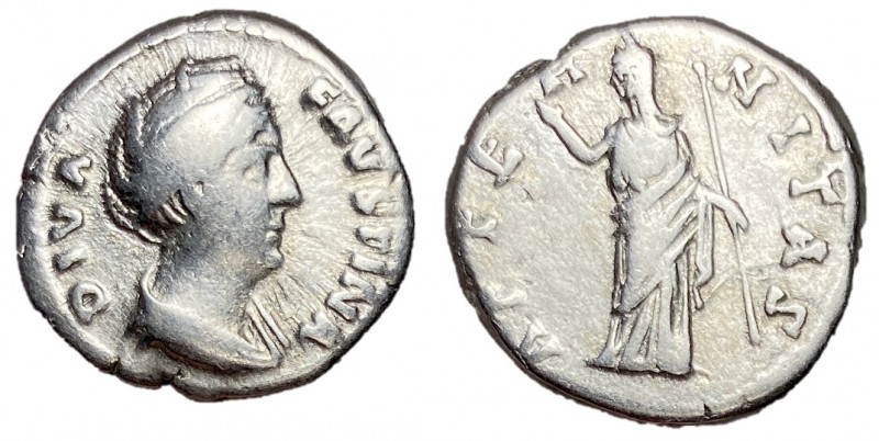 Diva Faustina Sr., Issue by Antoninus Pius, 146 - 161 AD
Silver Denarius, Rome ...