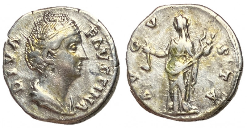 Diva Faustina Sr., Issue by Antoninus Pius, 146 - 161 AD
Silver Denarius, Rome ...