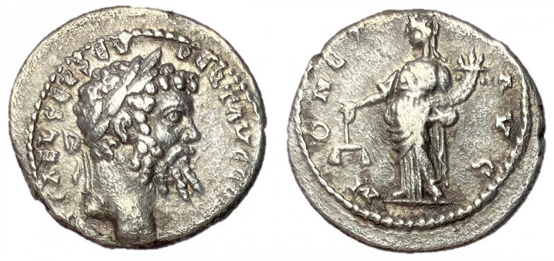 Septimius Severus, 193 - 211 AD
Silver Denarius, Emesa Mint, 18mm, 2.69 grams
...